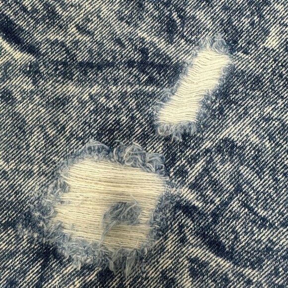 Levi’s 575 Vintage 80s Orange Tab Blue Acid Wash Cut Off Jean Shorts 33 Upcycled - Picture 5 of 14